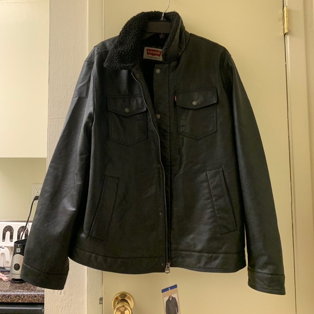 Nwt levi sherpa leather jacket
